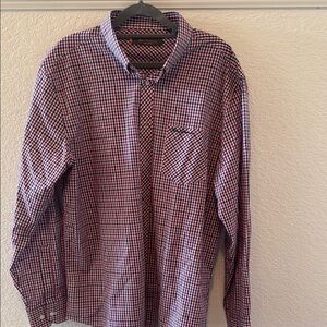 Ben Sherman Casual Red and Blue Button Down Shirt